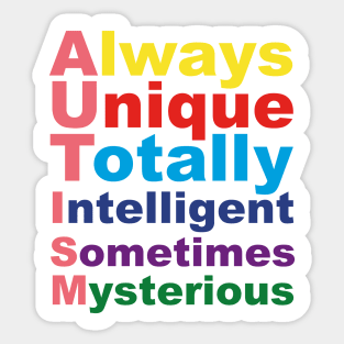 Always Unique Totally Intelligent Sometimes Mysterious Sticker